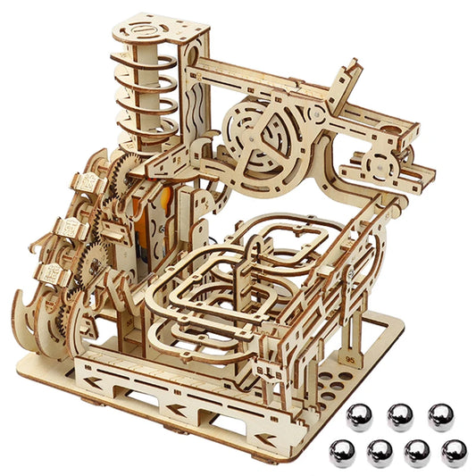 3D Electric Catapult Track Device Marble Run Set Mechanical Model Science Maze Education Toys for Children Kids