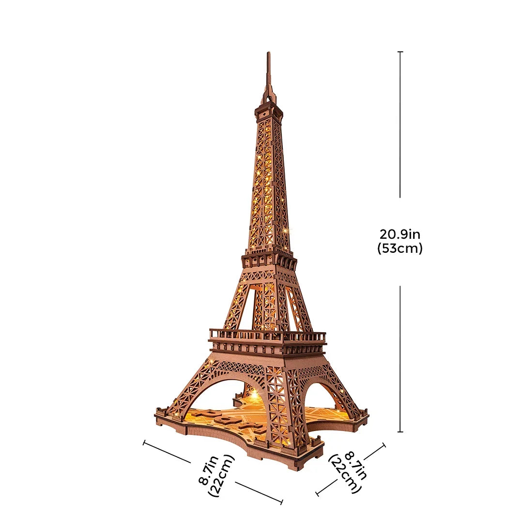 3D Puzzle Robotime Rolife Night of the Eiffel Tower Famous Buildings Toys Decoration