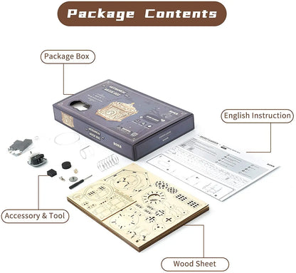 3D Starry Night Wooden Model Building Kit Block Assembly Music Box Toy Gift for Children Adult
