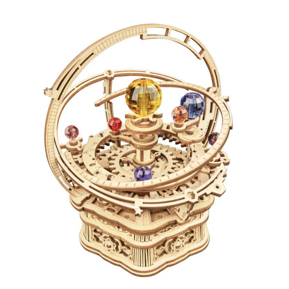 3D Starry Night Wooden Model Building Kit Block Assembly Music Box Toy Gift for Children Adult