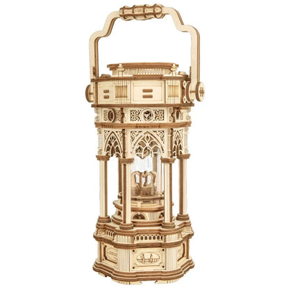 3D Starry Night Wooden Model Building Kit Block Assembly Music Box Toy Gift for Children Adult