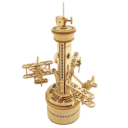 3D Starry Night Wooden Model Building Kit Block Assembly Music Box Toy Gift for Children Adult
