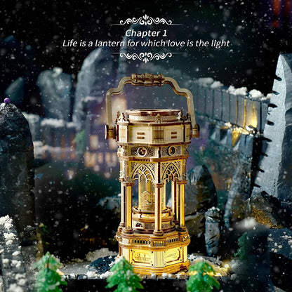 3D Starry Night Wooden Model Building Kit Block Assembly Music Box Toy Gift for Children Adult