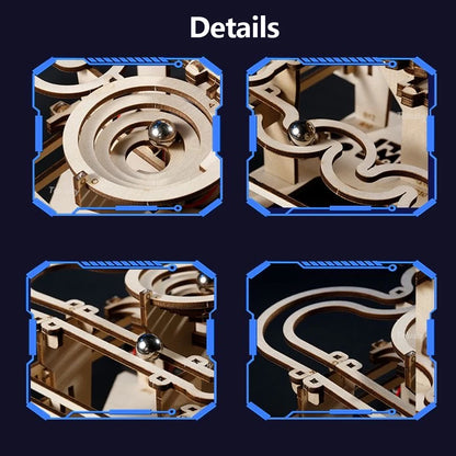 3D Wooden Puzzle Building Kits Assemble Toys Marble Run Set with 4 Ball for Adult Kids Gifts