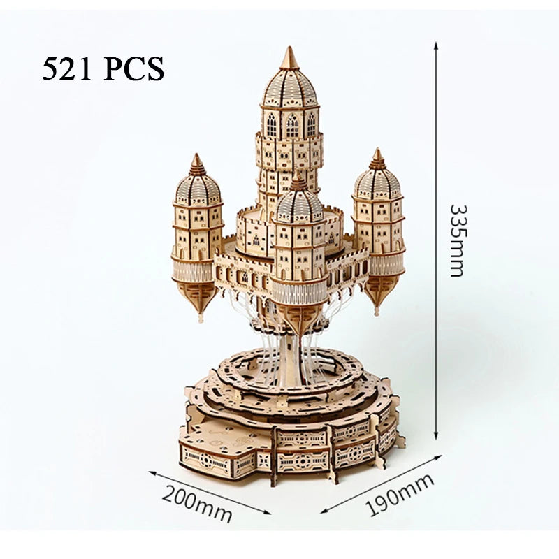 NEW 3D Puzzle Castle In the Sky Miniature Model Kits with Music  for Friends Birthday Gifts