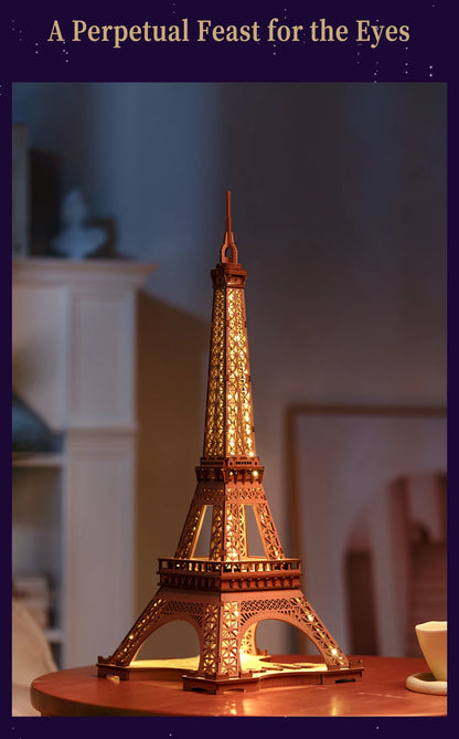 3D Puzzle Robotime Rolife Night of the Eiffel Tower Famous Buildings Toys Decoration