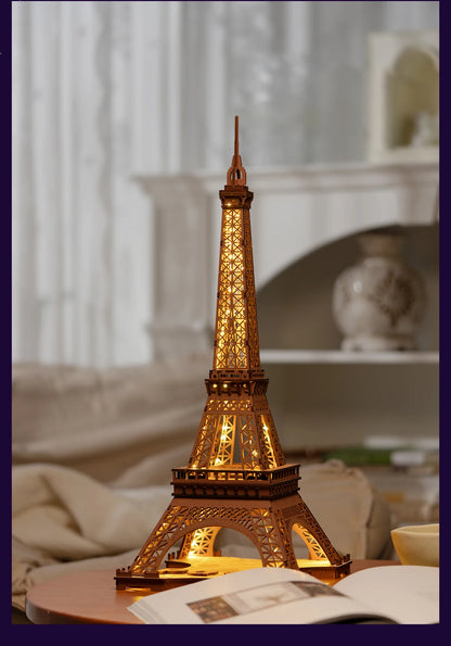 3D Puzzle Robotime Rolife Night of the Eiffel Tower Famous Buildings Toys Decoration
