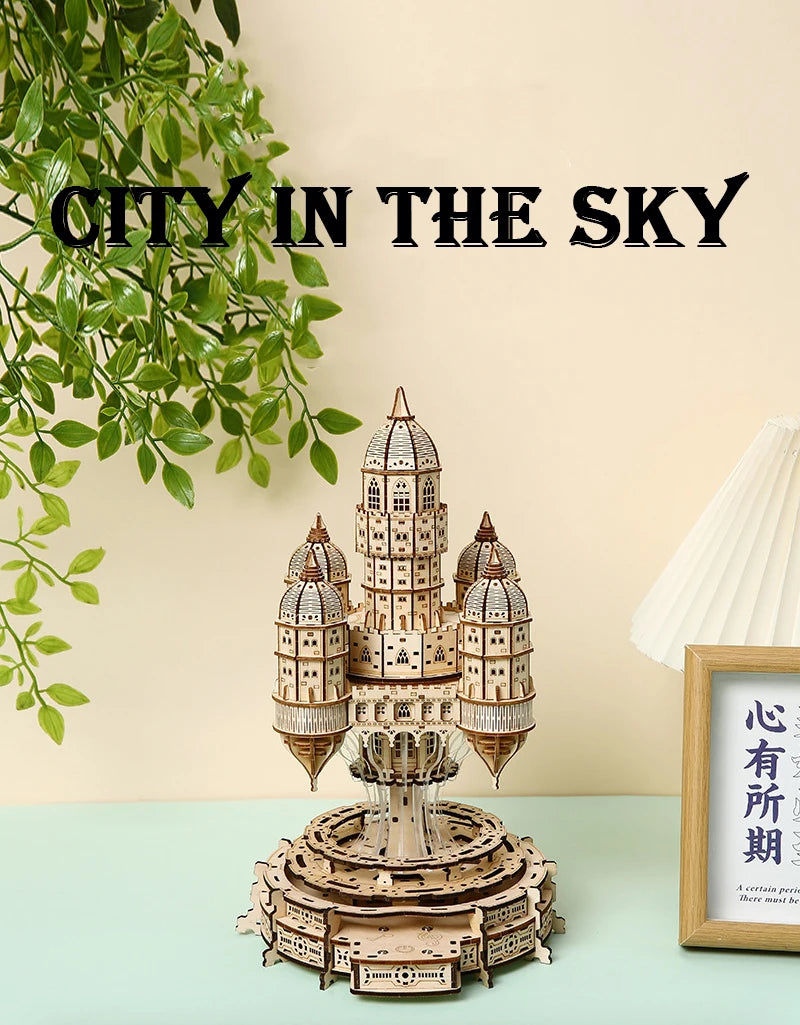 NEW 3D Puzzle Castle In the Sky Miniature Model Kits with Music  for Friends Birthday Gifts