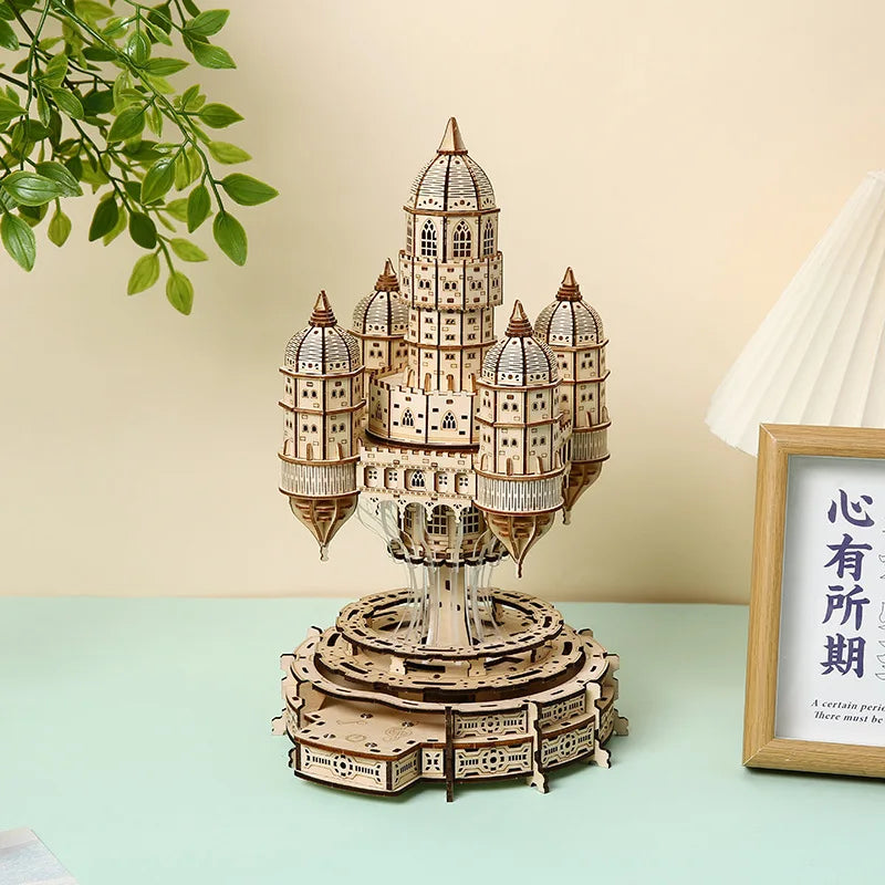 NEW 3D Puzzle Castle In the Sky Miniature Model Kits with Music  for Friends Birthday Gifts