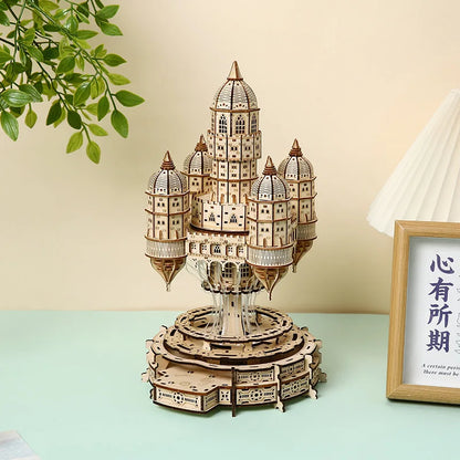 NEW 3D Puzzle Castle In the Sky Miniature Model Kits with Music  for Friends Birthday Gifts