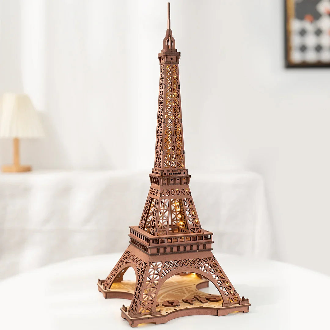 3D Puzzle Robotime Rolife Night of the Eiffel Tower Famous Buildings Toys Decoration