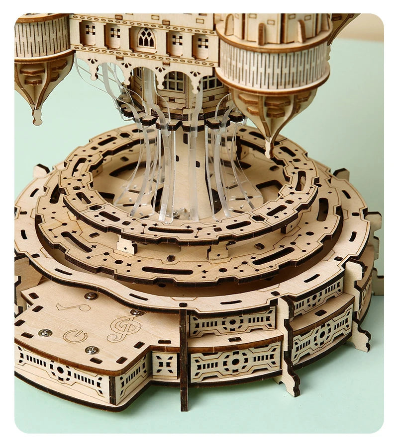 NEW 3D Puzzle Castle In the Sky Miniature Model Kits with Music  for Friends Birthday Gifts