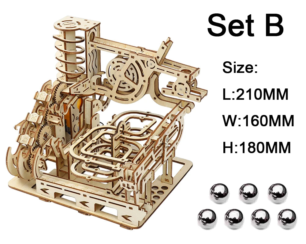 3D Electric Catapult Track Device Marble Run Set Mechanical Model Science Maze Education Toys for Children Kids