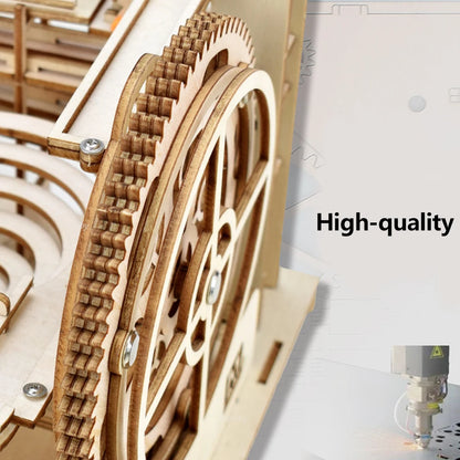 3D Wooden Puzzle Building Kits Assemble Toys Marble Run Set with 4 Ball for Adult Kids Gifts