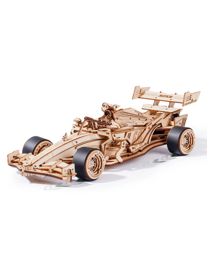 3D Racing Car Puzzle Model Kit for Adults & Teens, Mechanical Roaring Engine, 8-10M Forward Movement