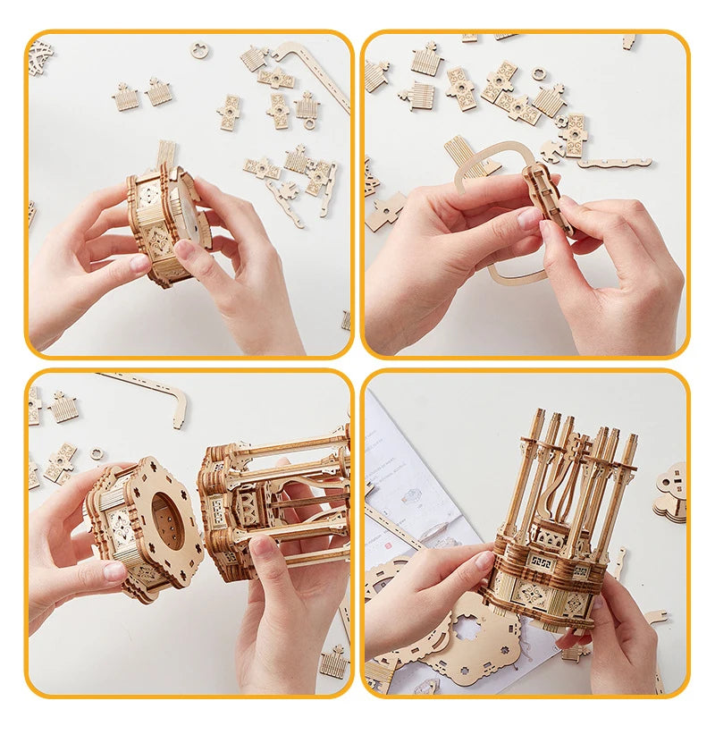NEW 3D Puzzle Castle In the Sky Miniature Model Kits with Music  for Friends Birthday Gifts