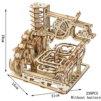 3D Electric Catapult Track Device Marble Run Set Mechanical Model Science Maze Education Toys for Children Kids