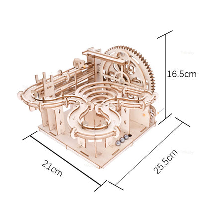 3D Wooden Puzzle Building Kits Assemble Toys Marble Run Set with 4 Ball for Adult Kids Gifts