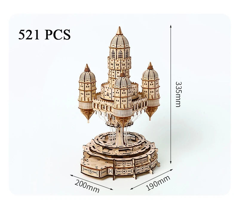NEW 3D Puzzle Castle In the Sky Miniature Model Kits with Music  for Friends Birthday Gifts