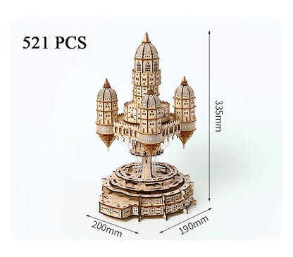 NEW 3D Puzzle Castle In the Sky Miniature Model Kits with Music  for Friends Birthday Gifts