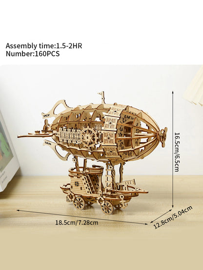 3D Wooden kits Puzzle Airship Model for Adults Model Building Kit  Brain Teaser for Adults to Build Hand Craft Mechanical